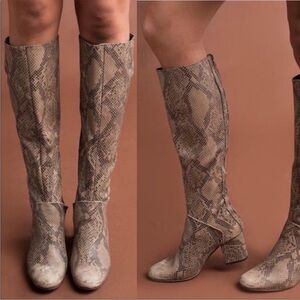 Free People Newcastle Tall Boot Snakeskin size 40 / 9-9.5